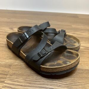 Birkenstock Franca Black Birko Flor Women’s Sandal Size 38 US 7
